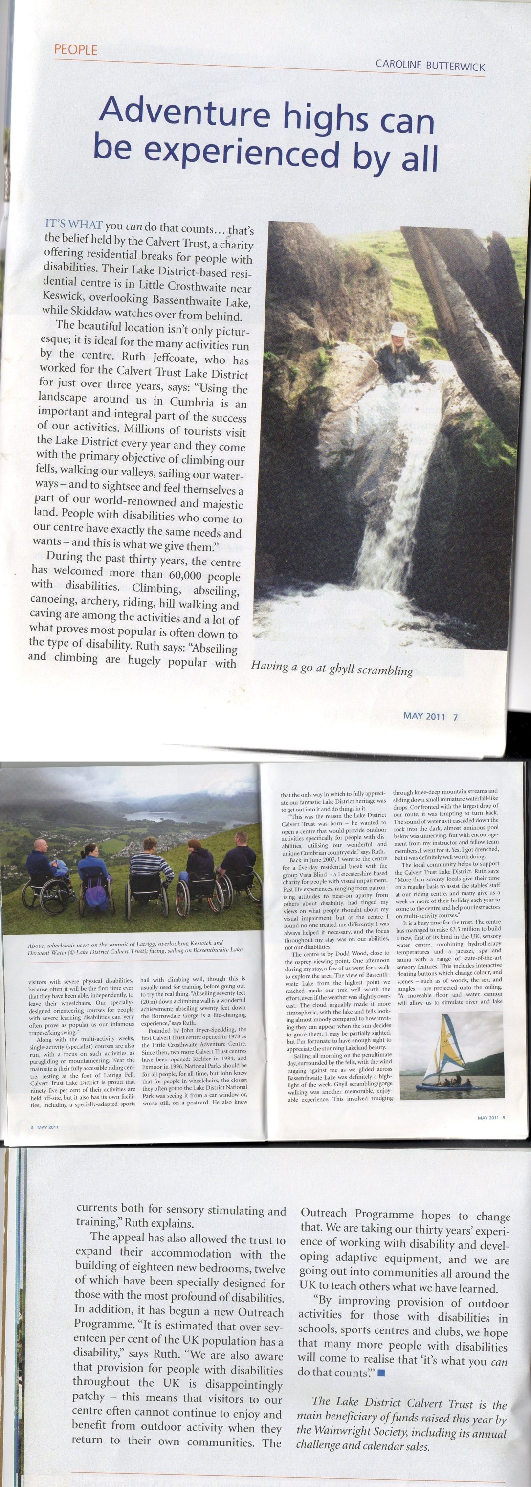 Calvert Trust Cumbria Article